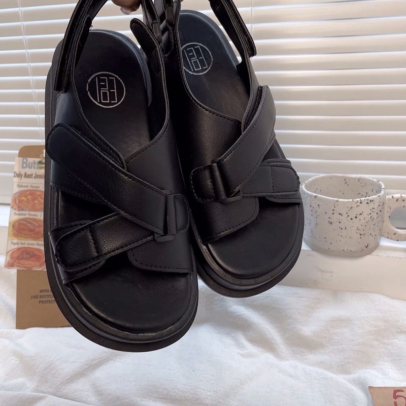 Giày Sandal Quai Dán Chéo p23maysh Êm Mịn Đi Học Đi Chơi Style Ulzzang Hot 2022