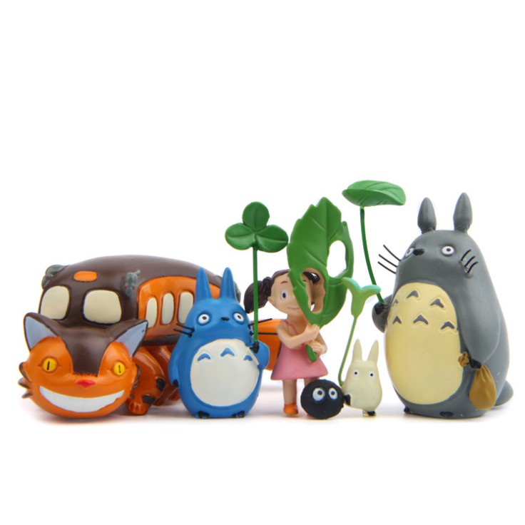 Mô hình Chu Totoro cầm cỏ Clover ba lá cho các bạn trang trí tiểu cảnh, terrarium, DIY