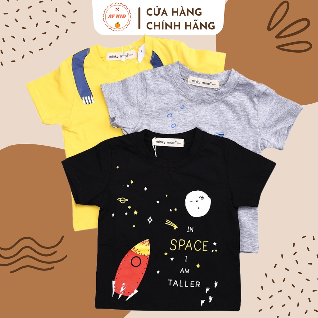 Áo phông cotton Hè Minky mom in hình siêu dễ thương cho bé trai bé gái 💖 Quần áo trẻ em