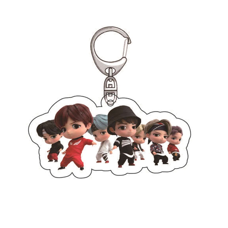 Móc khóa nhựa in hình nhân vật BT21 dễ thương