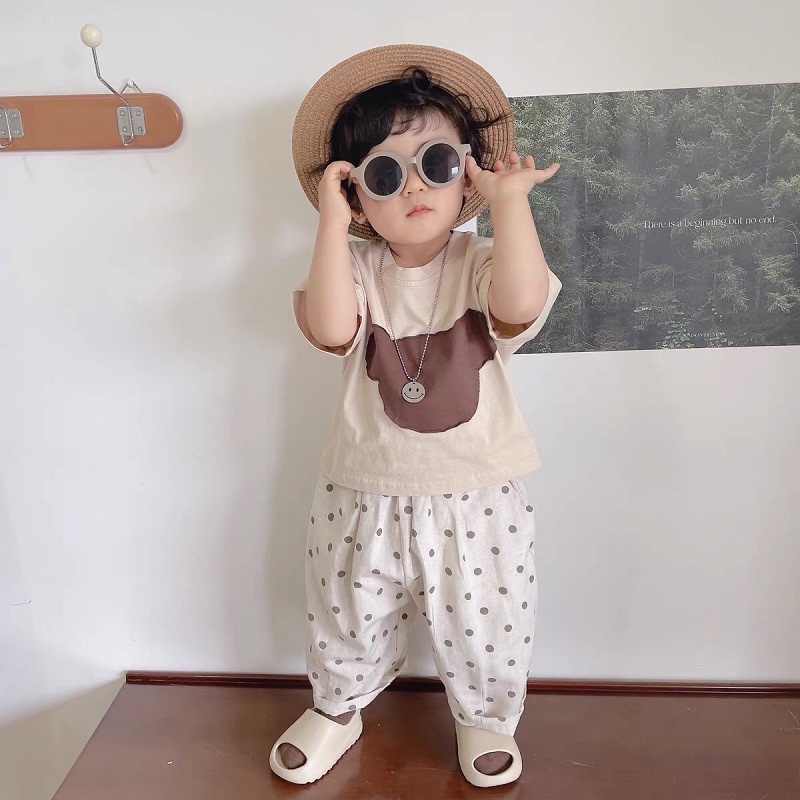 ÁO THUN HÌNH GẤU HÀN XẺNG 2255 DÀNH CHO BÉ GÁI VÀ BÉ TRAI CỰC KỲ ĐẸP