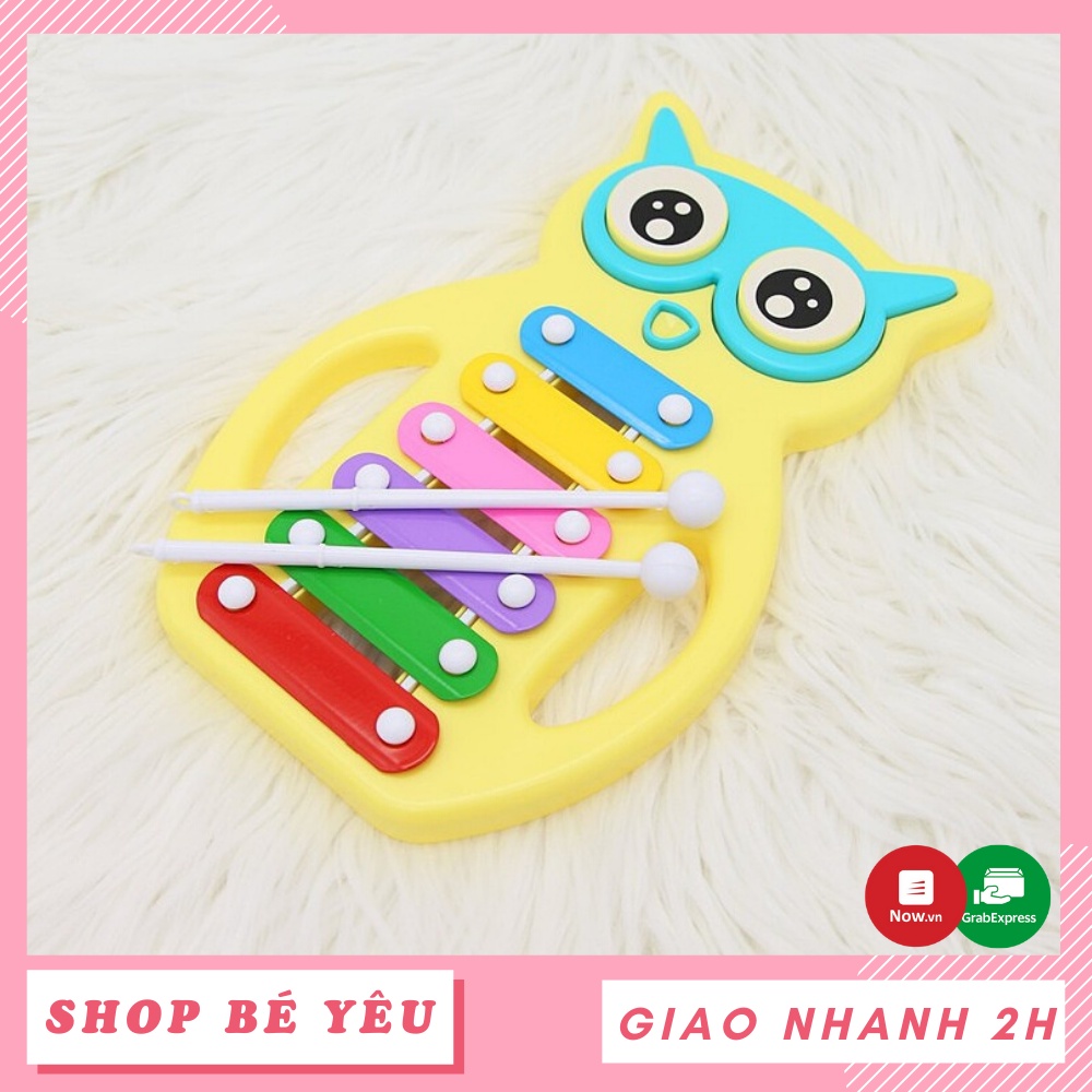 Đồ chơi nhạc cụ  𝑭𝒓𝒆𝒆𝒔𝒉𝒊𝒑  Đàn gõ Xylophone hình cú mèo đáng yêu Toys House màu vàng 0820