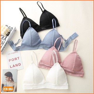 Áo Bra áo lót ngực nữ sinh Cúp tam giác không gọng chất cotton mềm nhiều màu xinh mã 833