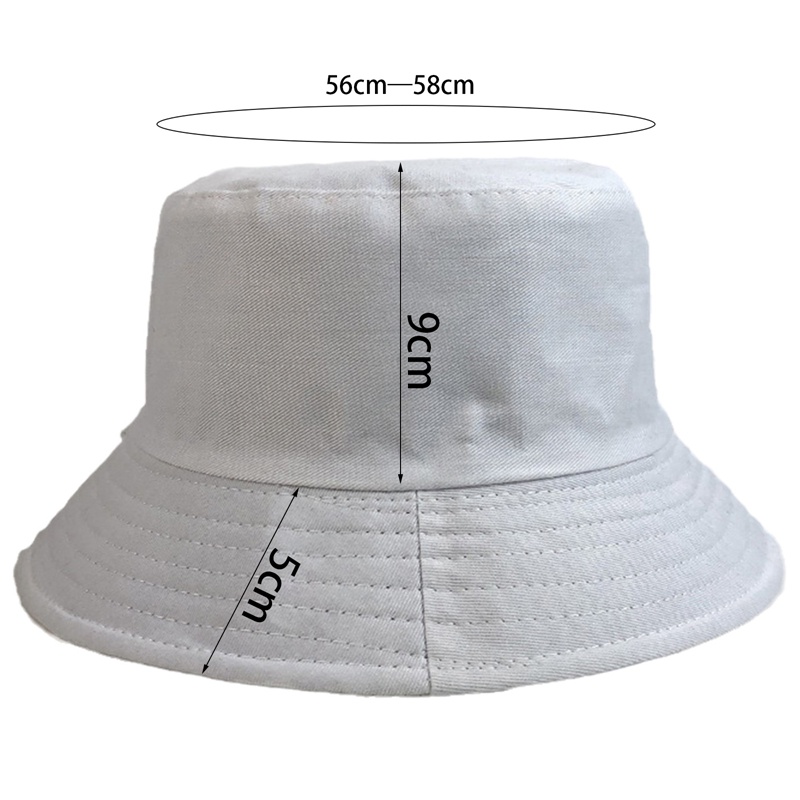 Nón Bucket Unisex Bằng Cotton Màu Trơn Thời Trang Hàn Quốc