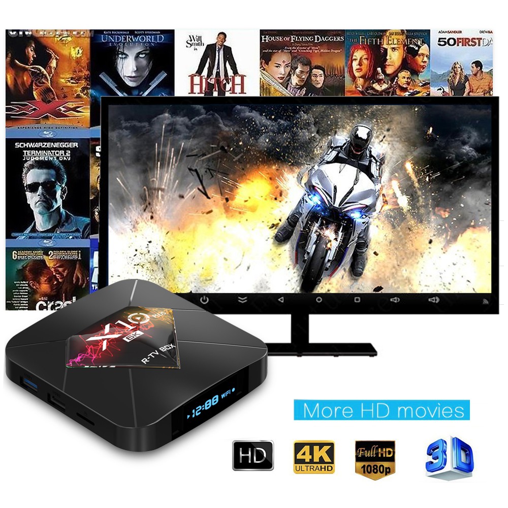 TV BOX RAM 4G, Bộ nhớ 32G, xem phim 6K, chơi game, hỗ trợ tính năng tìm kiếm bằng giọng nói bảo hành 12 tháng X10 PLUS