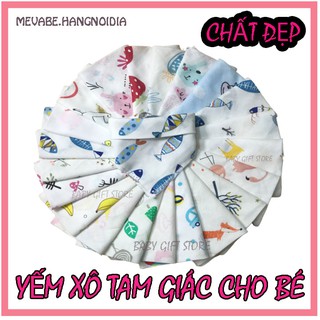 Yếm xô tam giác 🍒 Hàng loại 1🍒 Khăn tam giác có cúc bấm cho bé trai bé gái