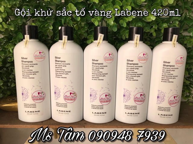 Best SellerDầu gội tím GIỮ MÀU &amp; KHỬ VÀNG cho tóc bạch kim Silver Shampoo LABENE (Mẫu mới 2020)