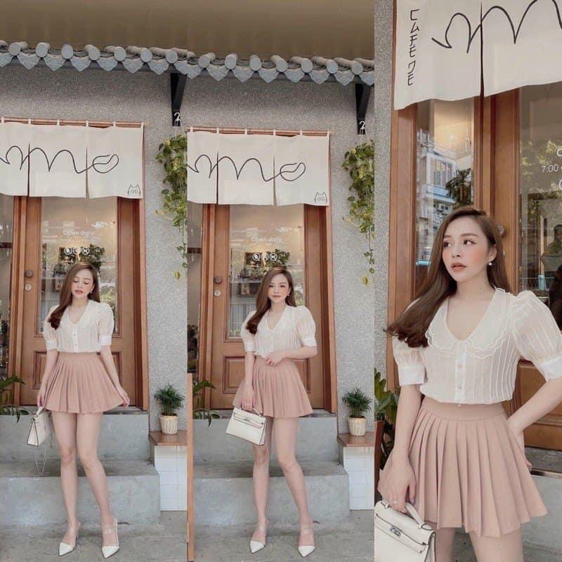 Váy ly dập ngắn 1 tầng cao cấp