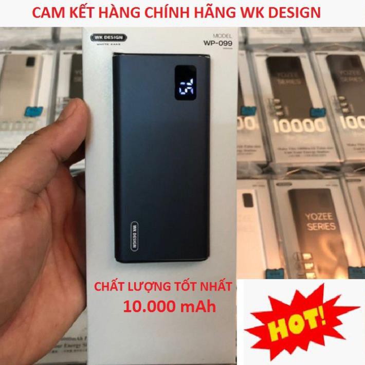 Sạc dự phòng ⚡️CHÍNH HÃNG⚡️ cục pin dự phòng 10000mah WK WP-099, hỗ trợ sạc 18W lõi pin Polymer bền bỉ, hiệu suất cao 5.
