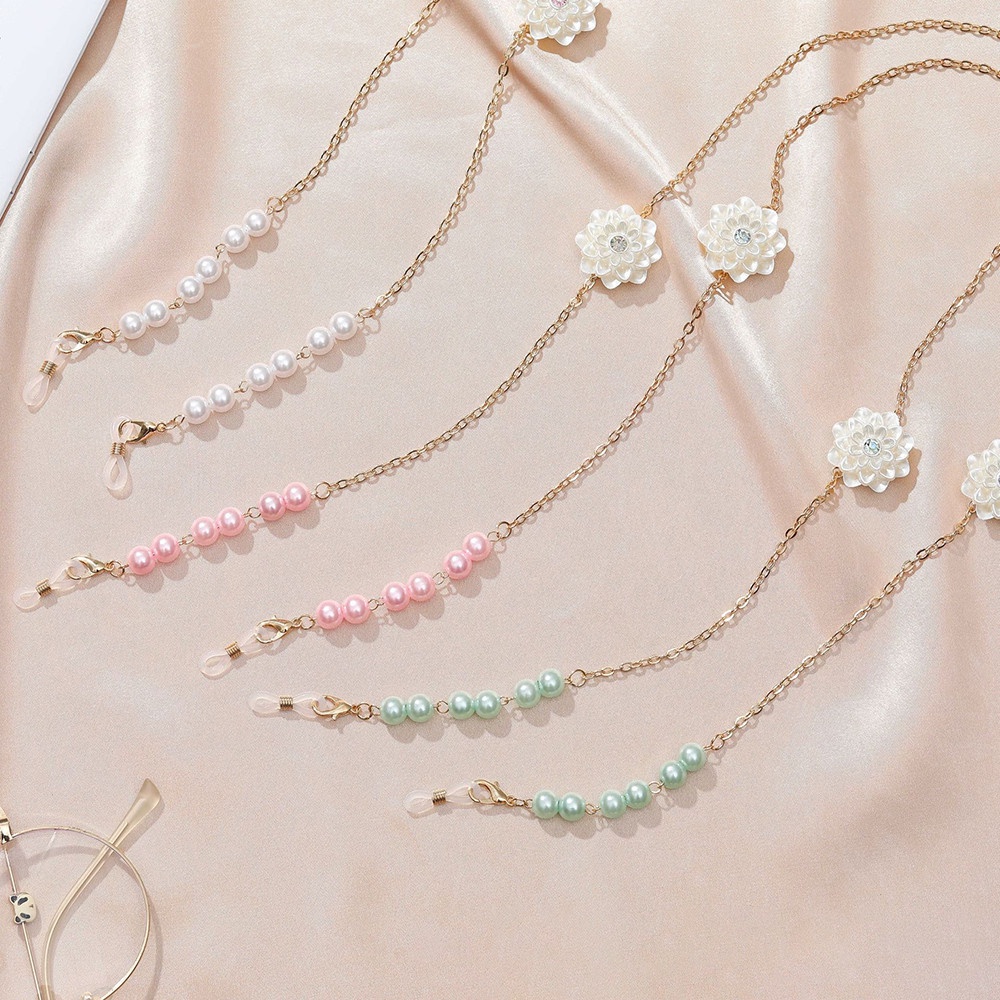 Dây Đeo Mắt Kính Đính Ngọc Trai Hình Bướm Sáng Tạo Thời Trang