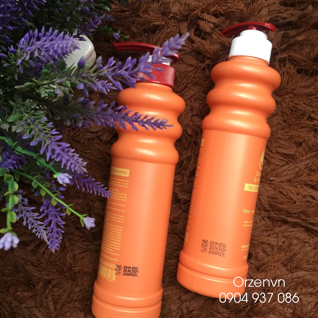 Cặp dầu gội thơm Omega và Argan dưỡng tóc Sophia 500ml