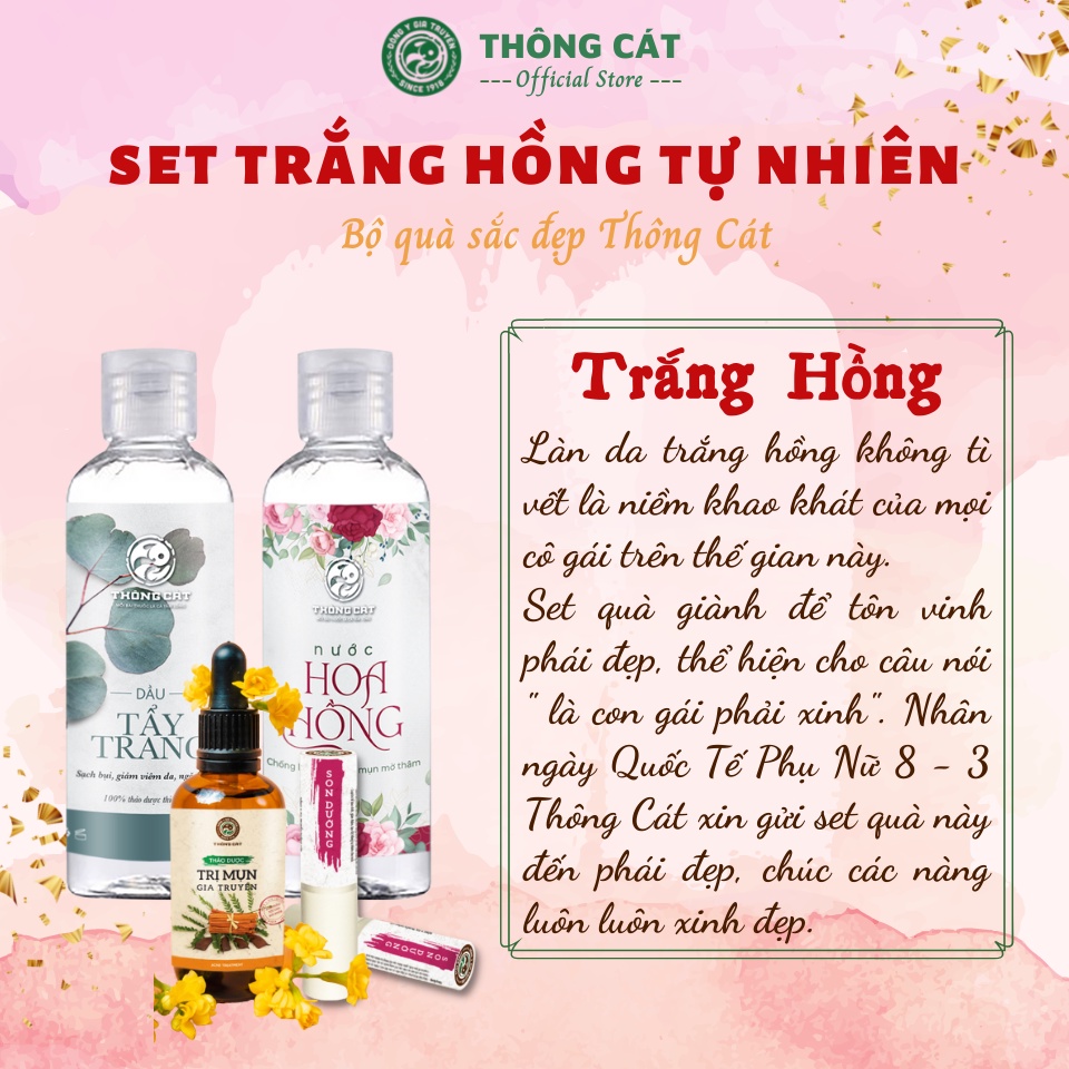 Bộ quà tặng Trắng Hồng Tự Nhiên - Set quà tặng người yêu, phụ nữ giúp làm đẹp da, dưỡng trắng da và cấp ẩm cho da