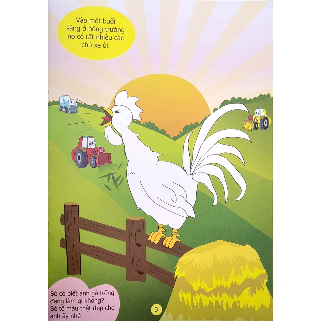 Sách Truyện Tô Màu Phát Triển Tư Duy Thumbtelling - Chuyện Của Xe Ủi Nhỏ