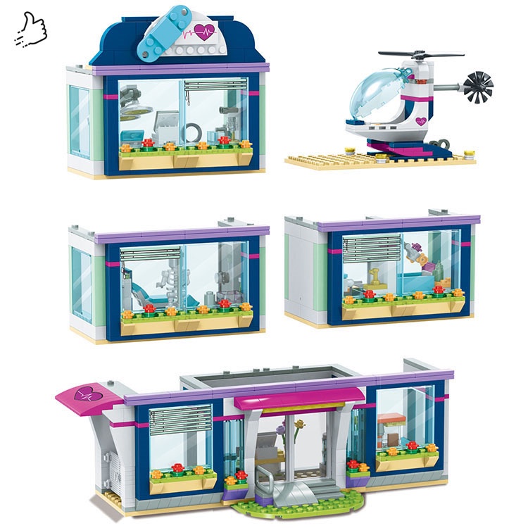 Đồ Chơi Lắp Ráp Kiểu LEGO Friendss Thành Phố Bệnh Viện Beautiful Hospital City Model SX3028 Với 1091 Mảnh Ghép