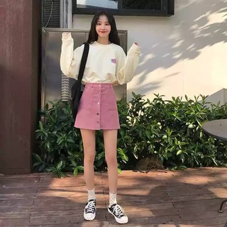 Chân váy 2 màu hồng + đen