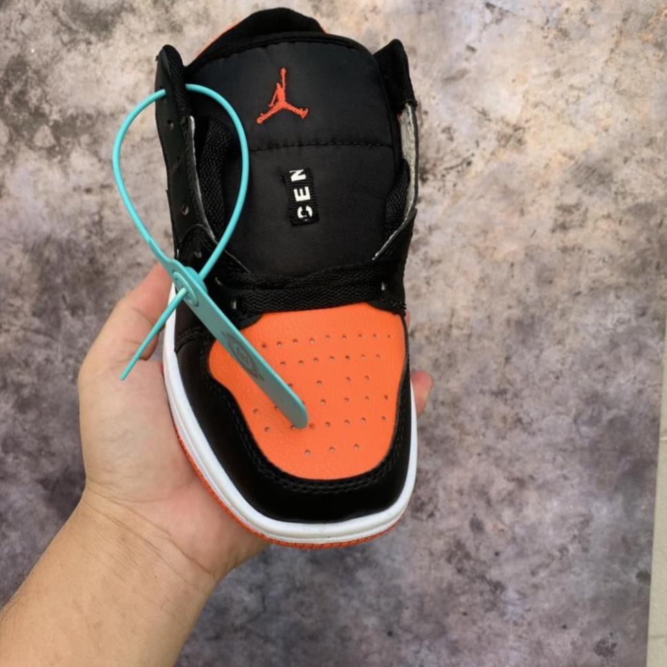 Giày thể thao JD1 low đen cam , giày sneaker jordan 1 cổ thấp màu cam full box bill