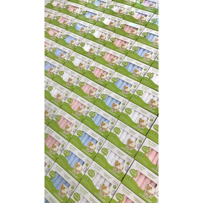 Hộp 6 Khăn sữa sợi tre 2 lớp EMMA KIDS, kích thước 30 x 30cm - Khăn sợi tre cho bé.