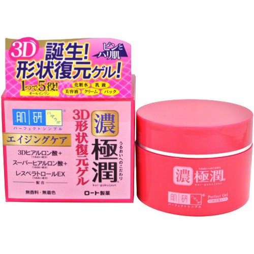 Kem Dưỡng Da Ban Ngày Chống Loã Hoá Hada Labo Gokujyun 5 In1 3D Perfect Gel 100g - Màu Đỏ