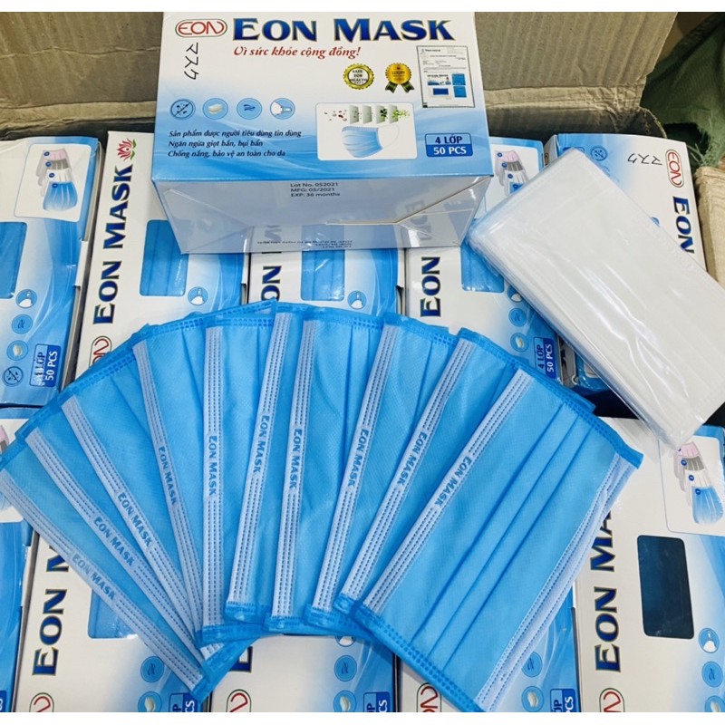 [Mã SKAMCLU7 giảm 10% tối đa 50K đơn 0Đ] khẩu trang y tế 4 lớp kháng khuẩn (50c 1 hộp) | BigBuy360 - bigbuy360.vn