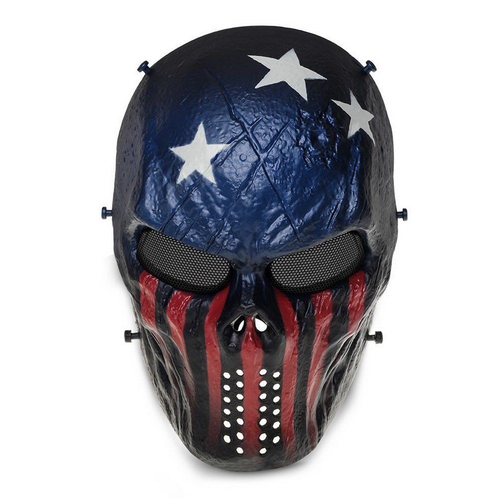 CS Game Skull Skeleton Full Face Mask Tactical Paintball Airsoft Protect Mask