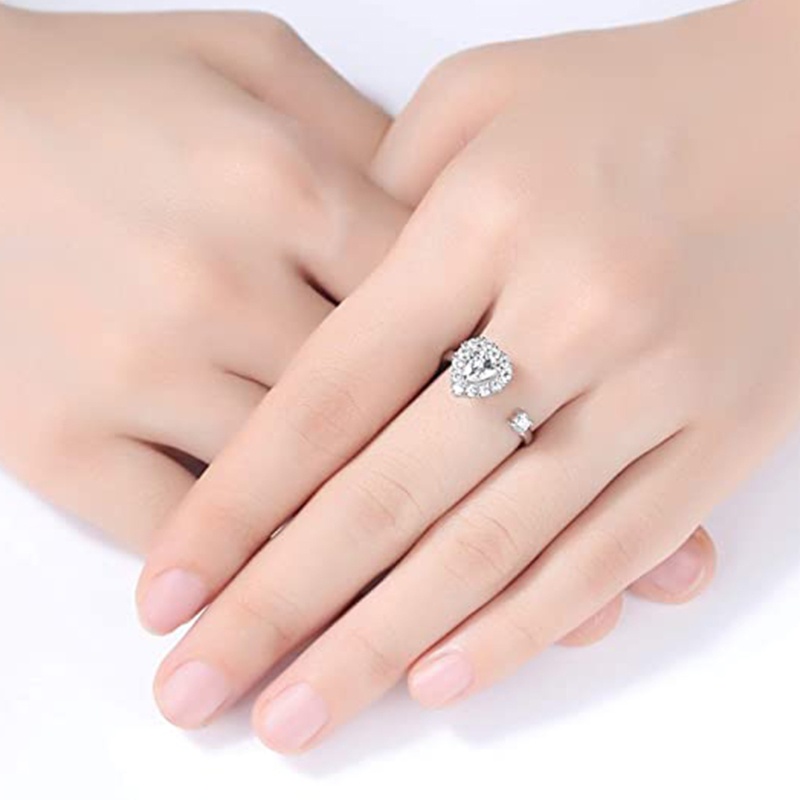 Nhẫn Hình Trái Tim Có Thể Điều Chỉnh Kích Cỡ Dành Cho Nữ