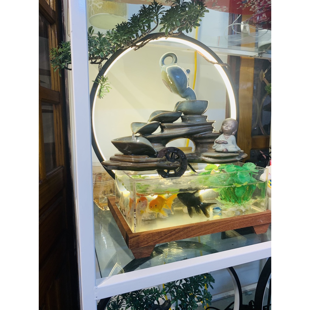 thác nước phong thủy bể cá. bể cá tiểu cảnh . thác phong thủy. bể cá mini. bể cá phong thủy hương trầm tự nhiên.