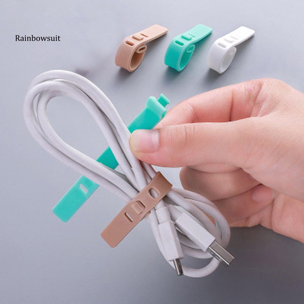 Set 4 dây quấn cáp sắp xếp gọn gàng bằng silicon cao cấp tiện dụng