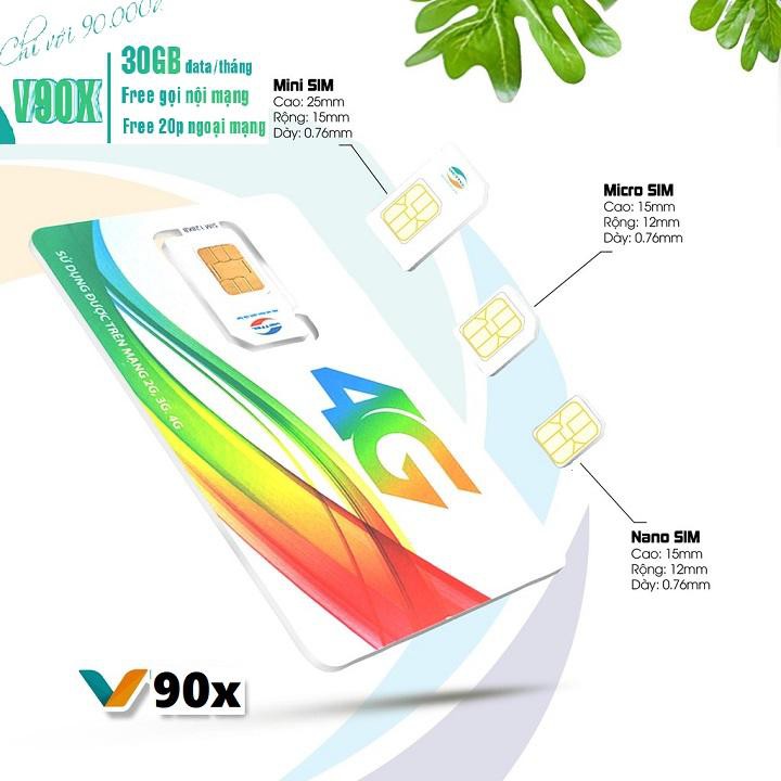 SIM 3G 4G V90 VIETTEL SIM 3G 4G V90X BẢN NÂNG CẤP