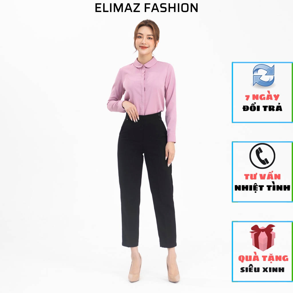 Áo sơ mi nữ công sở Elimaz cổ sen EA22.060