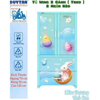{ Tổng kho giá rẻ } Tủ nhựa duy tân wing 2c-2n Dương TẶNG 10 MÓC ÁO