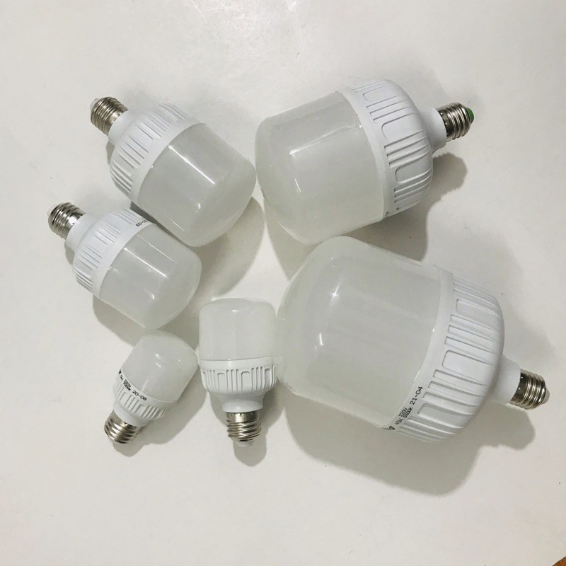 Bóng đèn led bulb trụ kín nước tốt bền 10w 15w 20w 30w 40w 50w siêu sáng, led búp tròn đui e27 tiết kiệm điện