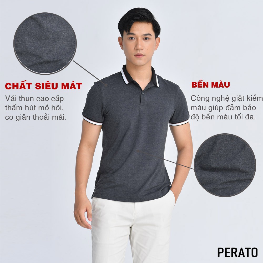 [MUA 2 GIẢM 20K] Áo Polo Nam Ngắn Tay PERATO (4 màu), Chất Coolmax Co Giãn Thoải Mái, Phom Ôm Trẻ Trung | BigBuy360 - bigbuy360.vn