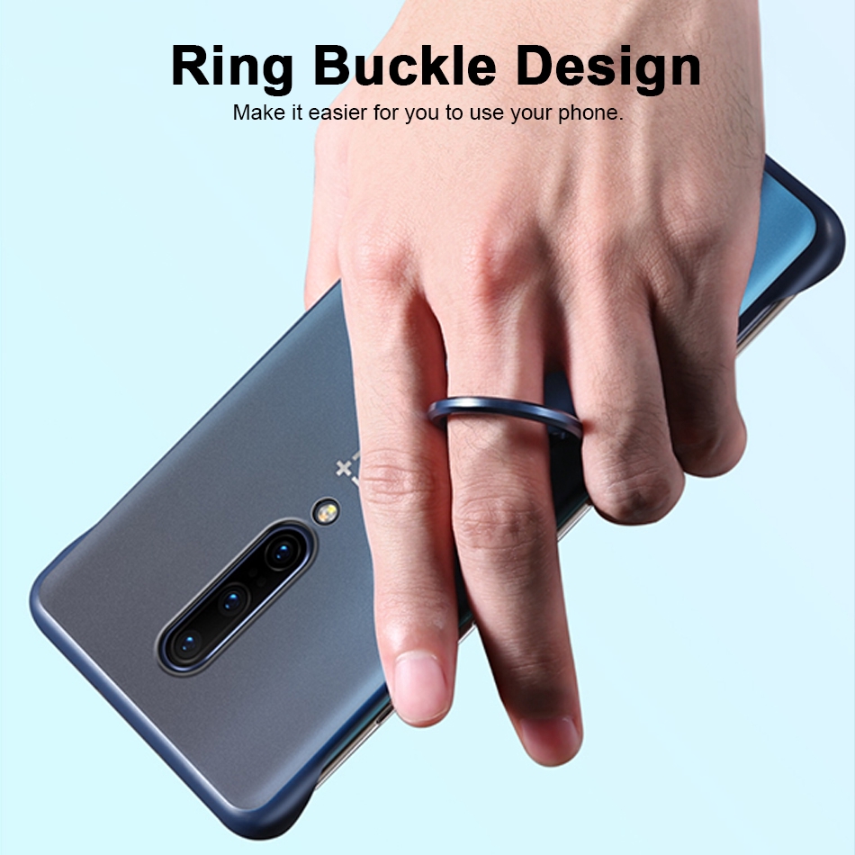 Oneplus 7 Pro Case Borderless Design Plastic Phone Case OnePlus 7T 7 6T 6 5T 5 Pro 1 + 7 Pro One Plus 7T Shockproof Back Cover With Metal Ring