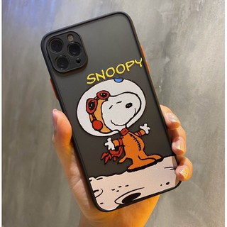 Ốp lưng nhám bảo vệ Camera hình chú chó Snoopy cho iPhone 6 Plus 7 Plus 8 Plus X XS XS Max 11 11 Pro 11 Pro Max