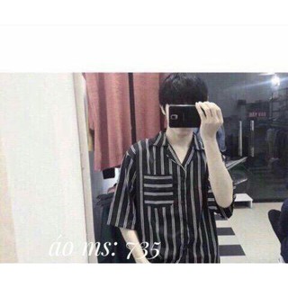 Tuyệt 🦁 🦁 xả kho áo sơ mi cặp sọc túi kẻ 2 sọc đỏ đen trắng chuẩn