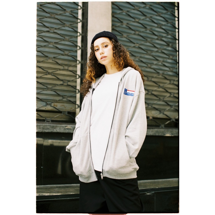 Áo khoác hoodie zip xám Ross Studio chất liệu nỉ có mũ dài tay khoá kéo - Full Zip Hoodie - ROSS STUDIO | BigBuy360 - bigbuy360.vn