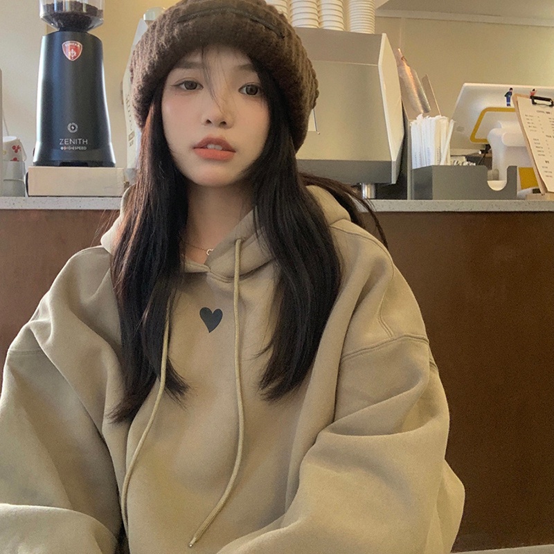 Áo hoodie PERTY mỏng dáng rộng phong cách Hàn Quốc retro thời trang mùa thu dành cho nữ