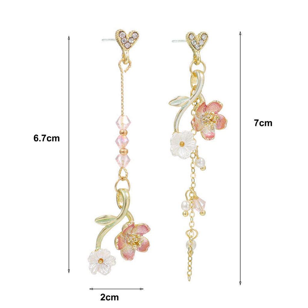 Bông tai tua rua hình học nhiều màu sắc nhỏ gọn phong cách cổ điển