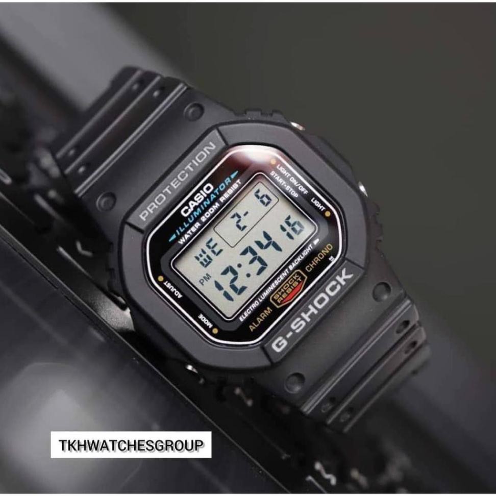 [HOT 2020] Đồng hồ nam Casio G-SHOCK DW-5600E-1VDF  Dây cao su mặt kính chống nước hiện thị ANALOG chính hãng