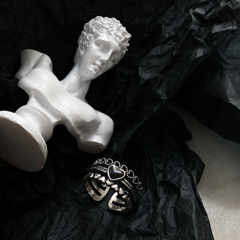 Nhẫn hở hình trái tim phong cách cổ điển thời trang