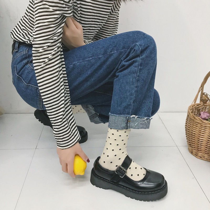 Giày búp bê Lolita nữ quai ngang đế xuồng học sinh Nhật Bản (ẢNH THẬT Ở CUỐI)