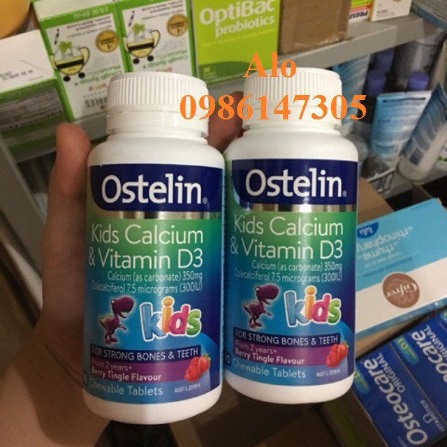 VIÊN BỔ SUNG CANXI & VITAMIN D3 OSTELIN KIDS 90 VIÊN XÁCH TAY ÚC