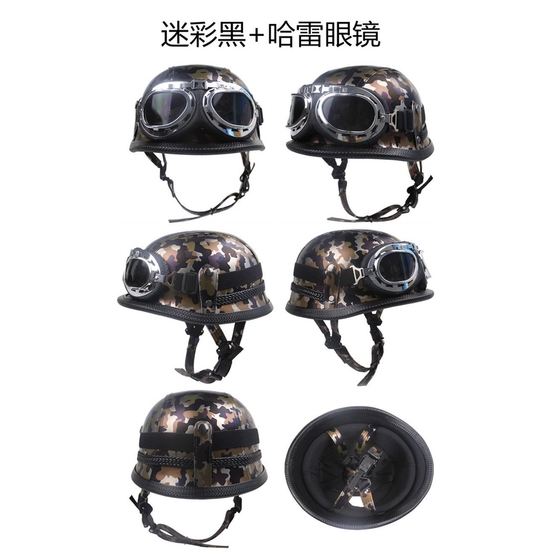 Mũ Bảo Hiểm Bằng Da Phong Cách Retro Cho Xe Mô Tô Harley | BigBuy360 - bigbuy360.vn