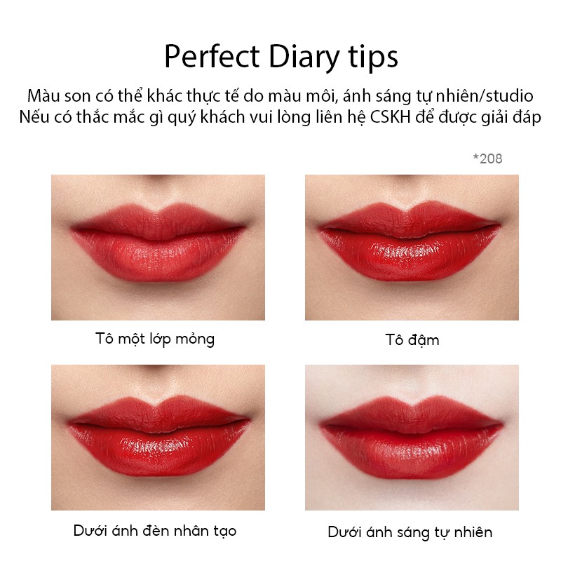  Son Lì Perfect Diary Ánh Satin 12 Màu Tùy Chọn 3g