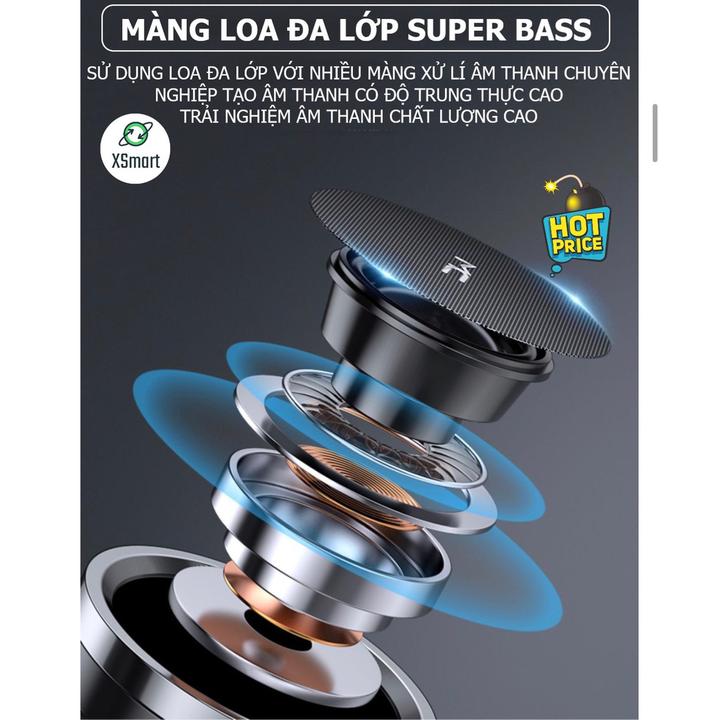 Loa Bluetooth không dây mini Super Bass MC A7 âm thanh khủng nghe nhạc cực đã, tương thích điện thoại, máy tính bảng