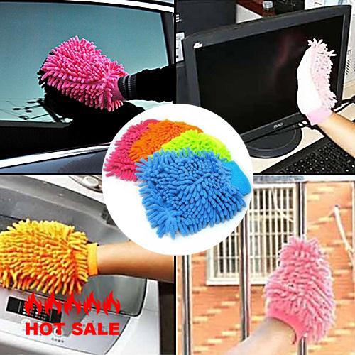 Găng tay vải sợi microfiber lau chùi sạch sẽ xe hơi