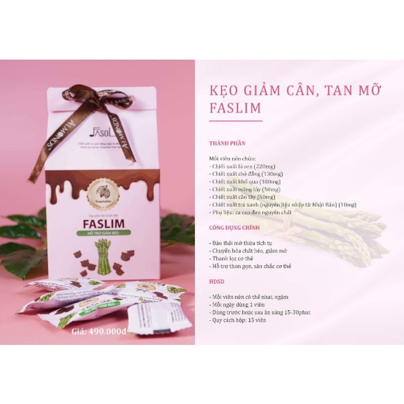 Keo giảm cân ALMONDS faslim 15v