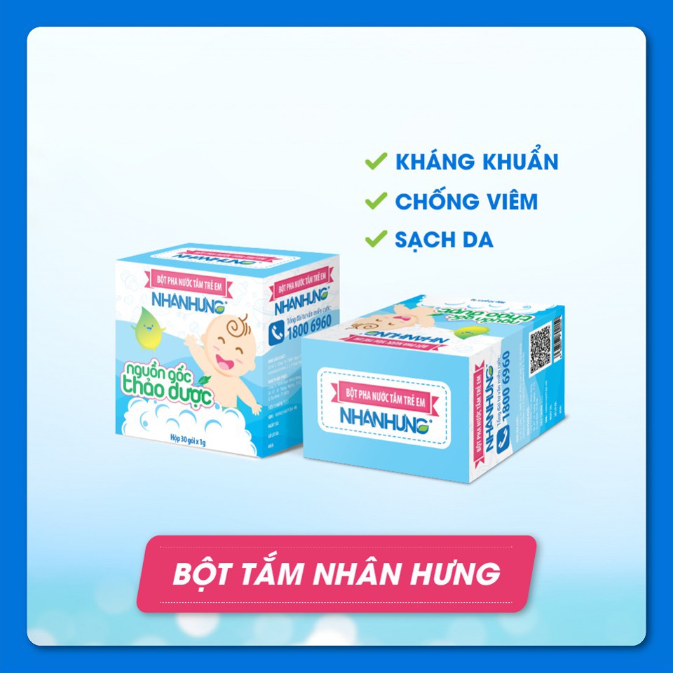 Bột Tắm Nhân Hưng - Trẻ Hết Hăm Da, Rôm Sảy, Mụn Nhọt ,Mẩn Ngứa