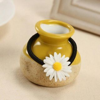 Dây cột tóc và kẹp hoa cúc kiểu Hàn Quốc