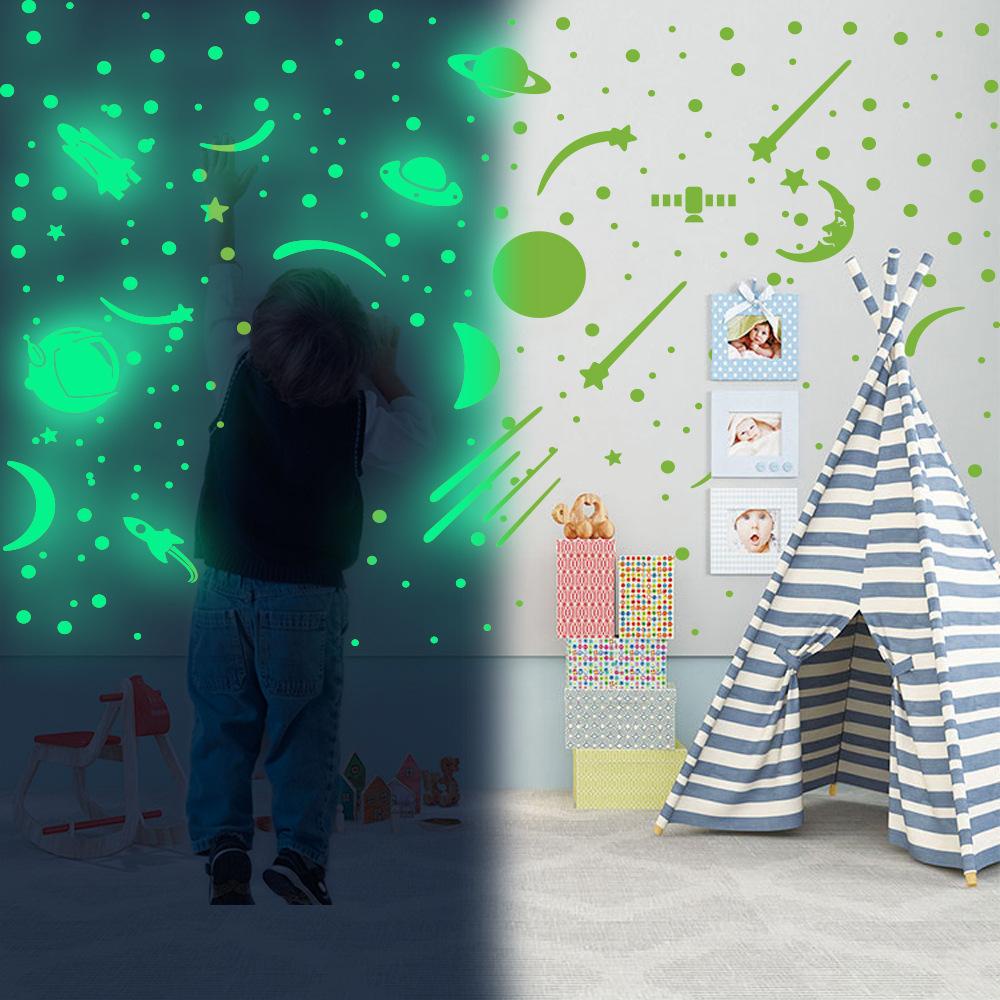 Miếng Dán Tường Trang Trí Dạ Quang Hình Vũ Trụ DAPHS